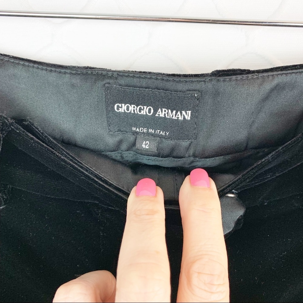 GEORGIO ARMANI Black Velvet Trouser Pants 42 8/10 - Picture 5 of 8